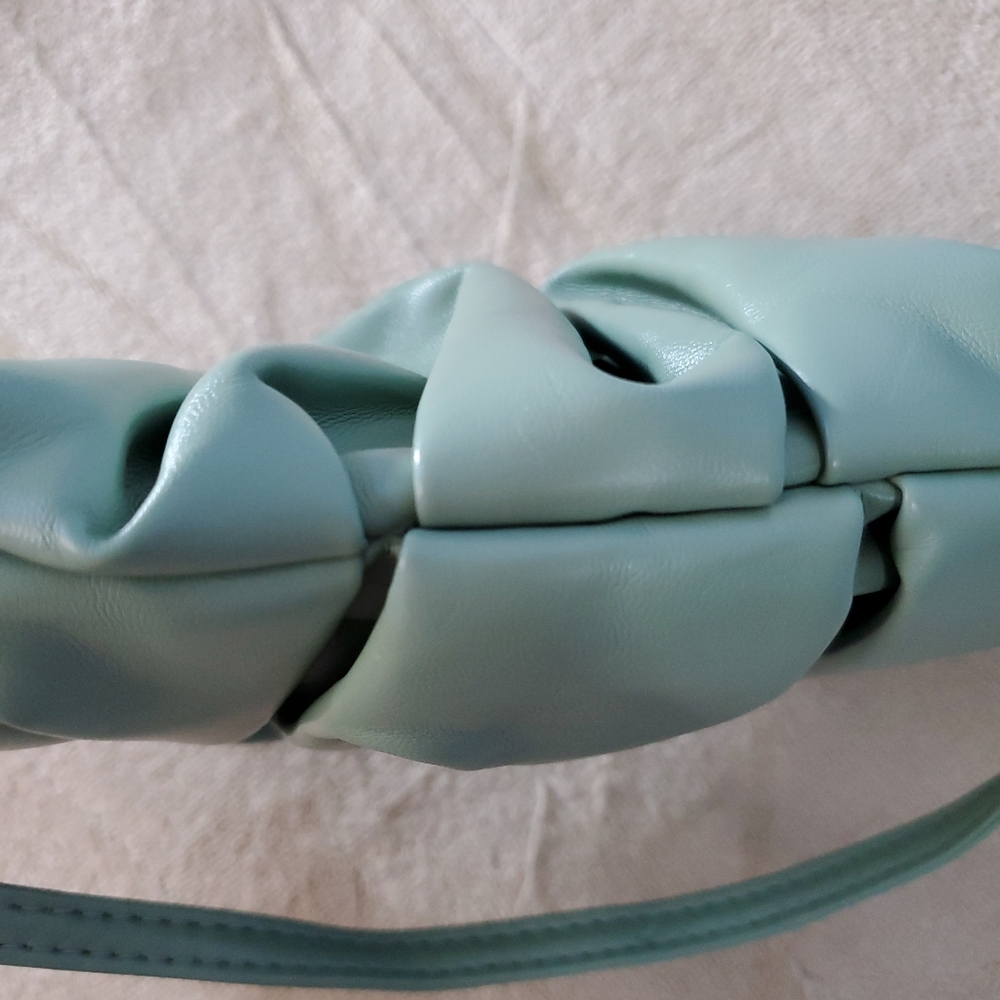 Mint Green Ruched Handbag - Picture 8 of 8